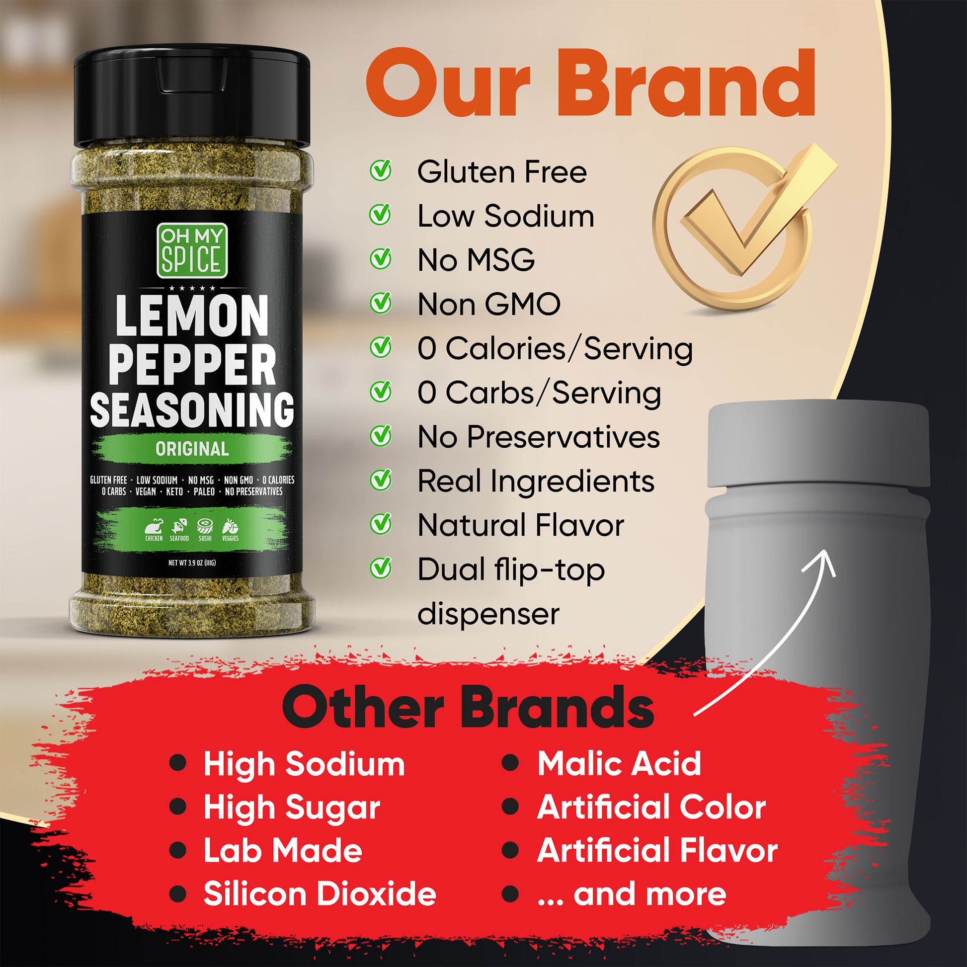 Lemon Pepper Seasoning 100g - Tangy & Spicy Blend